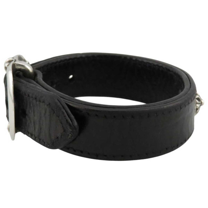 CHROME HEARTS 
GUNSLINGER 1995 Engraving Cross Ball CH 
Gunslinger Cross Ball Leather Bracelet