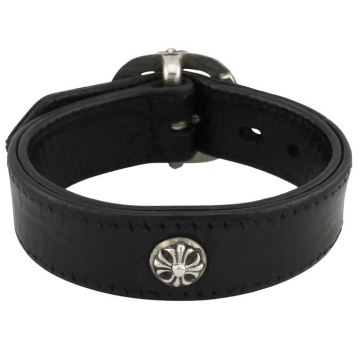 CHROME HEARTS 
GUNSLINGER 1995 Engraving Cross Ball CH 
Gunslinger Cross Ball Leather Bracelet