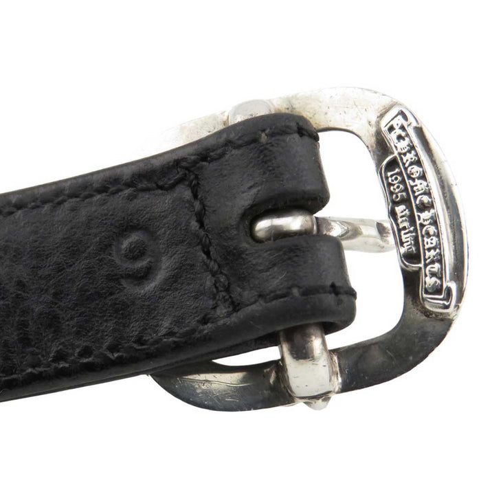CHROME HEARTS 
GUNSLINGER 1995 Engraving Cross Ball CH 
Gunslinger Cross Ball Leather Bracelet