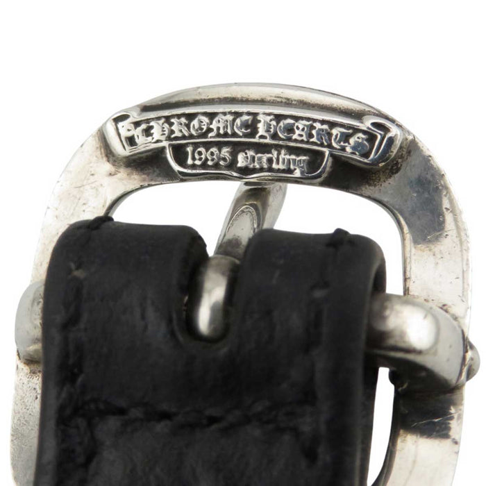 CHROME HEARTS 
GUNSLINGER 1995 Engraving Cross Ball CH 
Gunslinger Cross Ball Leather Bracelet