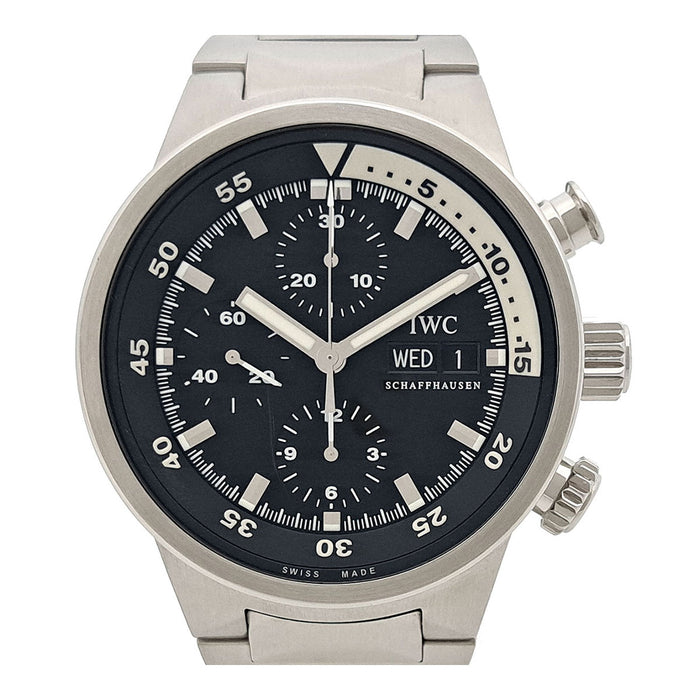 IWC 
Aquatimer Chronograph Overhauled 
With Warranty OH Completed