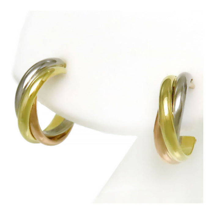 卡地亚 三色金耳环