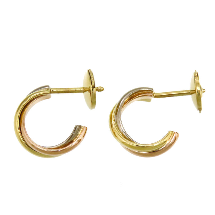 卡地亚 三色金耳环