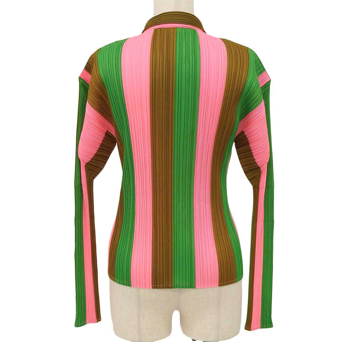 PLEATS PLEASE 
プリーツプリーズ イッセイミヤケ 
ストライプ シャツ