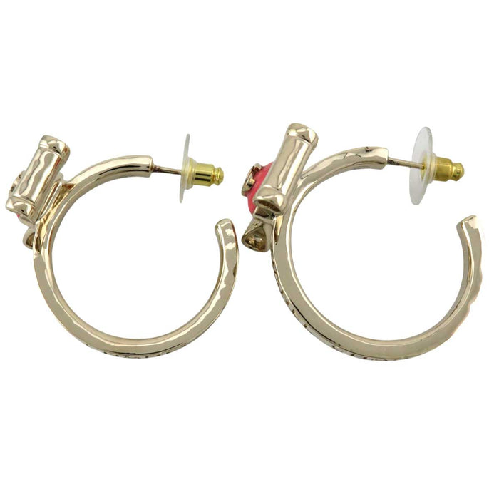 CHANEL 
B22S COCO CC Light Gold Color 
Coco Mark Hoop Ribbon Motif Earrings