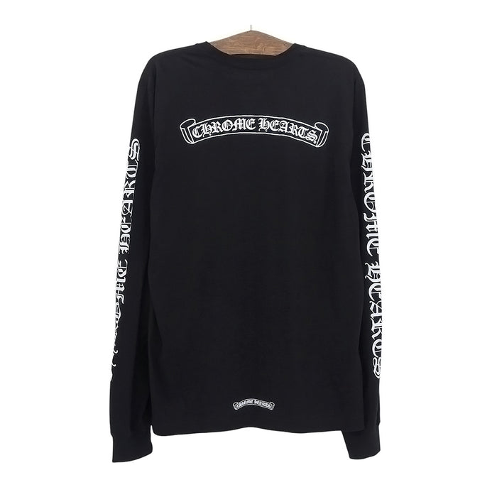 CHROME HEARTS 
コットン 
スクロールラベル ロゴ プリント ロングスリーブ Tシャツ