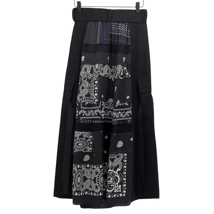 Sacai 
sacai レインスプーナー バンダナ柄 ポリエステル ウール 
REYN SPOONER コラボ 切替 ラップスカート