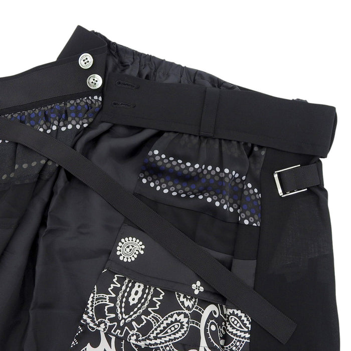 Sacai 
sacai レインスプーナー バンダナ柄 ポリエステル ウール 
REYN SPOONER コラボ 切替 ラップスカート