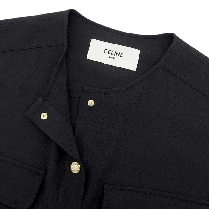 CELINE 
ベルト ロゴボタン リボンウエストマーク 
トリオンフ ベルテッド ノースリーブ ワンピース