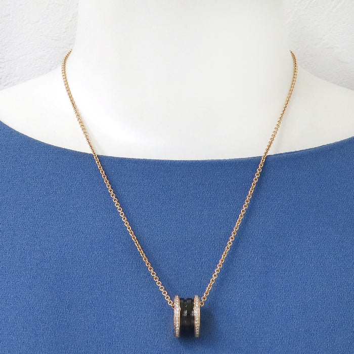 BVLGARI B.Zero1 Black Ceramic Diamond Necklace
