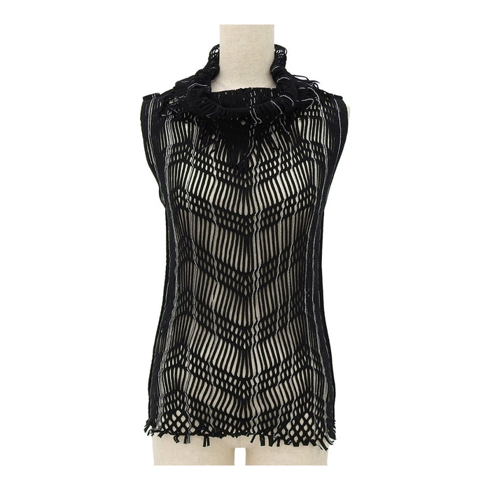 ISSEY MIYAKE 
ISSEY MIYAKE A-POC INSIDE franges transparentes 
maille sans manches au design en mesh