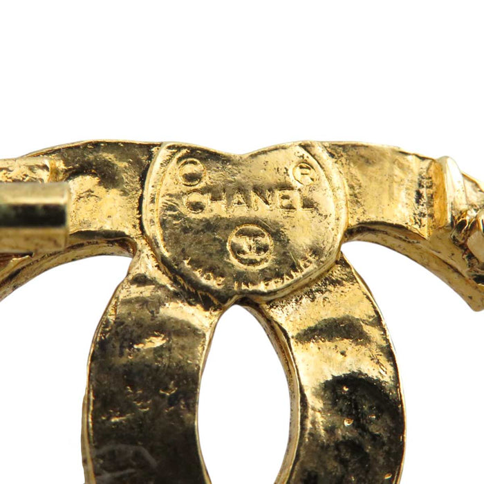 CHANEL 
ロゴ COCO CC ラインストーン ゴールドカラーメタル 
ココマーク ヴィンテージ ストラス ピンブローチ