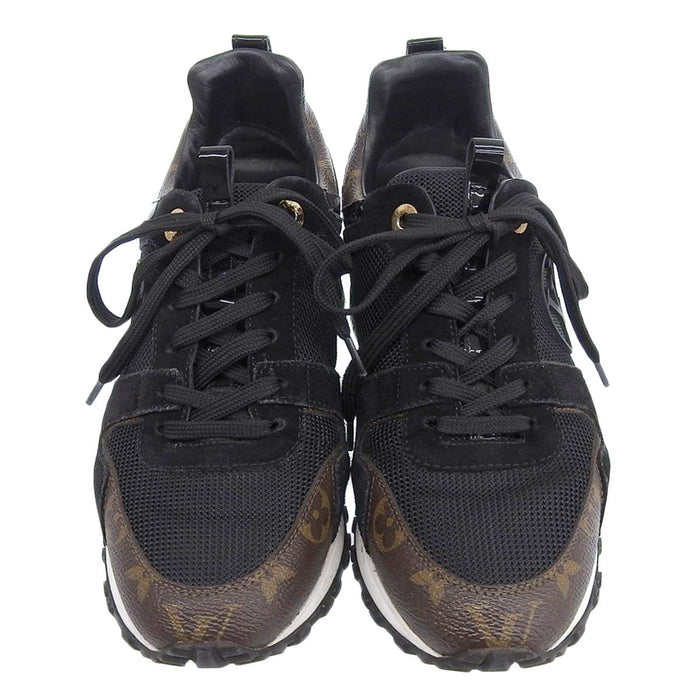 LOUIS VUITTON 
LVサークル ロゴ パテント レザー スウェード 
ランアウェイ ライン スニーカー 
モノグラム