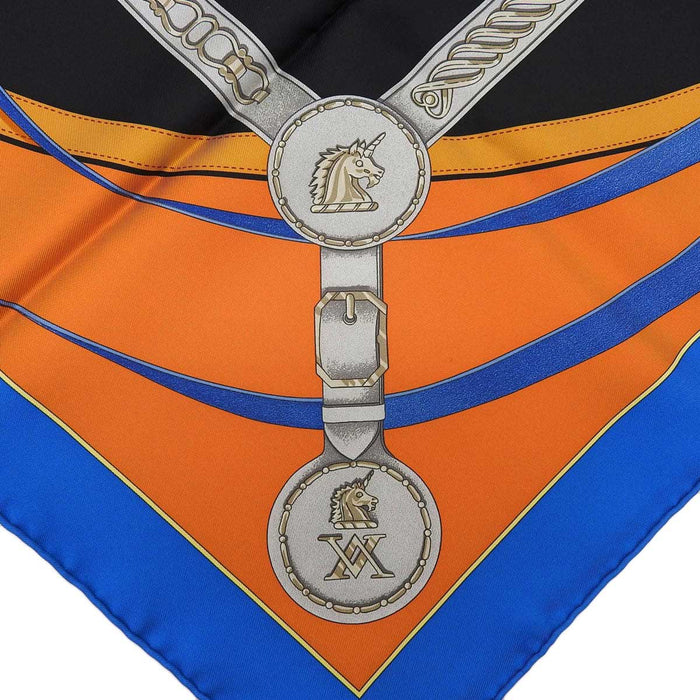 HERMES 
シルク 大判 リボンモチーフ 
カレ 90 LA PRONENADE DU MATIN 朝の散歩 スカーフ