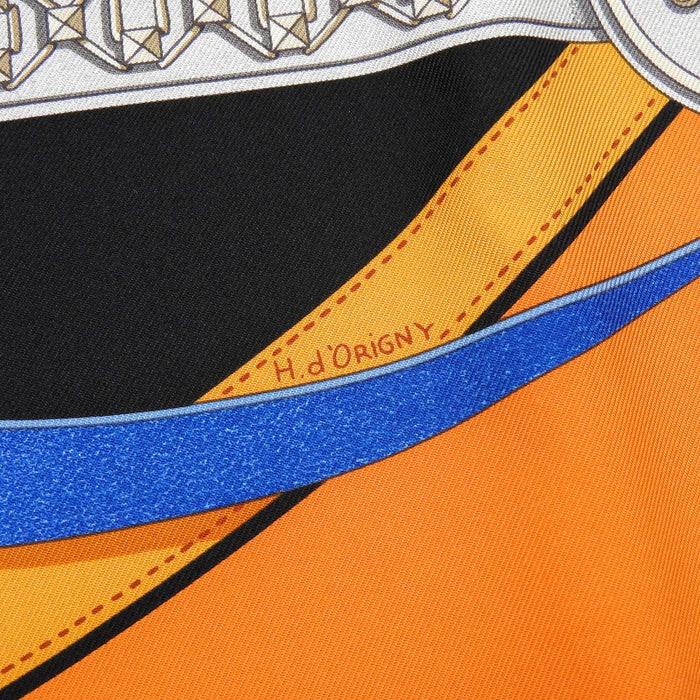 HERMES 
シルク 大判 リボンモチーフ 
カレ 90 LA PRONENADE DU MATIN 朝の散歩 スカーフ