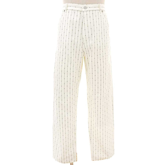 Dior 
ボタンフライ 180/78A ペインターパンツ 
CD ハートアイコン ロゴ ストライプ ホワイトデニム パンツ