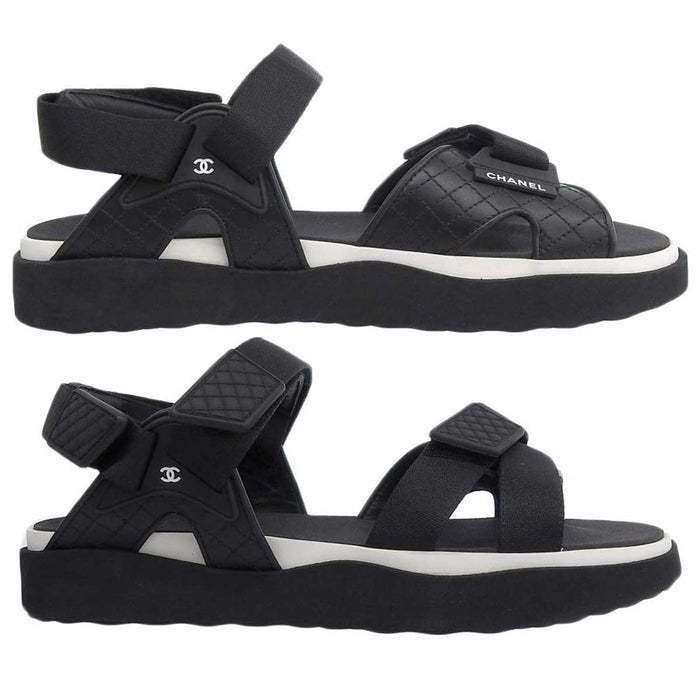 CHANEL 
メンズサイズ ベルクロ COCO CC ロゴ 
ココマーク マトラッセ スポーツ サンダル