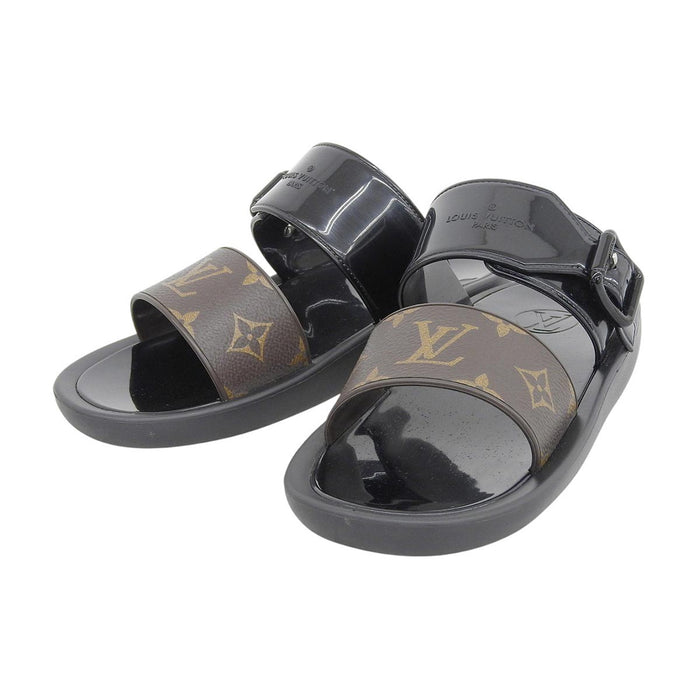 LOUIS VUITTON 
LV logo sandales à glissière 
mules ligne Sunbath 
monogramme