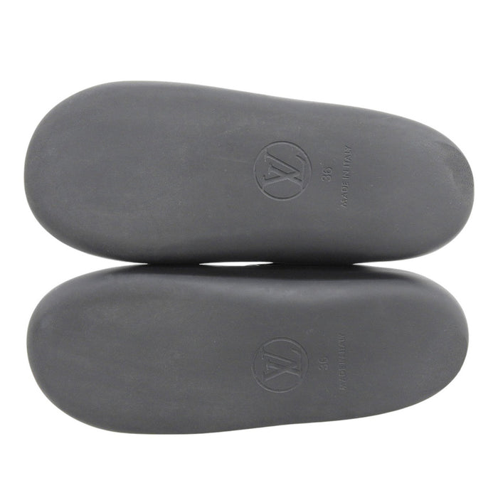 LOUIS VUITTON 
LV logo sandales à glissière 
mules ligne Sunbath 
monogramme
