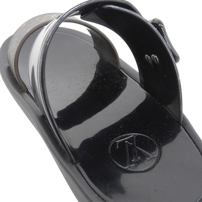 LOUIS VUITTON 
LV logo sandales à glissière 
mules ligne Sunbath 
monogramme