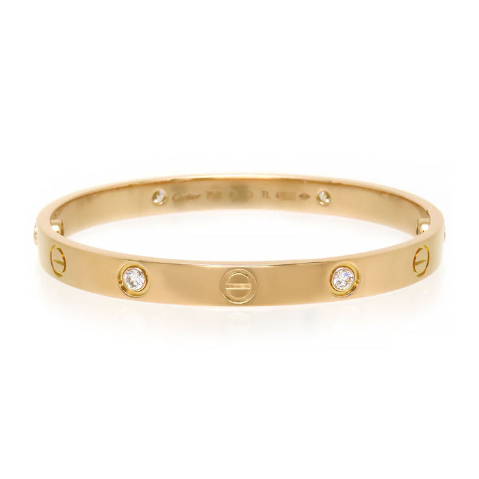 CARTIER 
Braccialetto Love con diamanti parziali