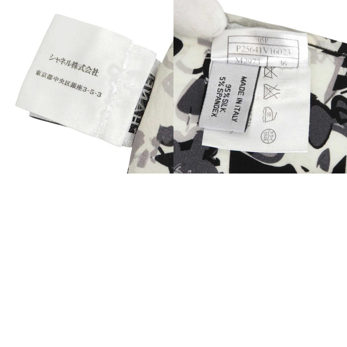 CHANEL 
05P ロゴ COCO CC スパンデックス ビスチェ 
ココマーク フラワー 総柄 シルク キャミソール