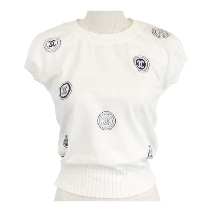 CHANEL
CC COCO Logo 01P
Coco Mark Short Sleeve Cotton Knit