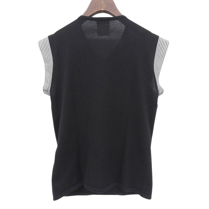 CHANEL
Logo COCO CC Stripe 07A Cashmere Blend Silk Blend
Ribbon Chain Motif Short Sleeve Knit