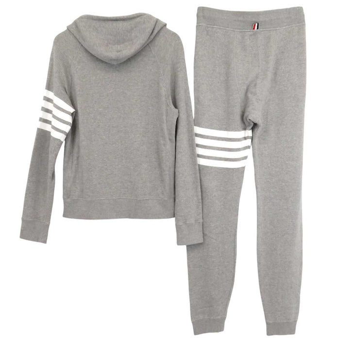THOM BROWNE
Felpa con cappuccio con zip a righe in cotone
Completo felpa 4 BAR