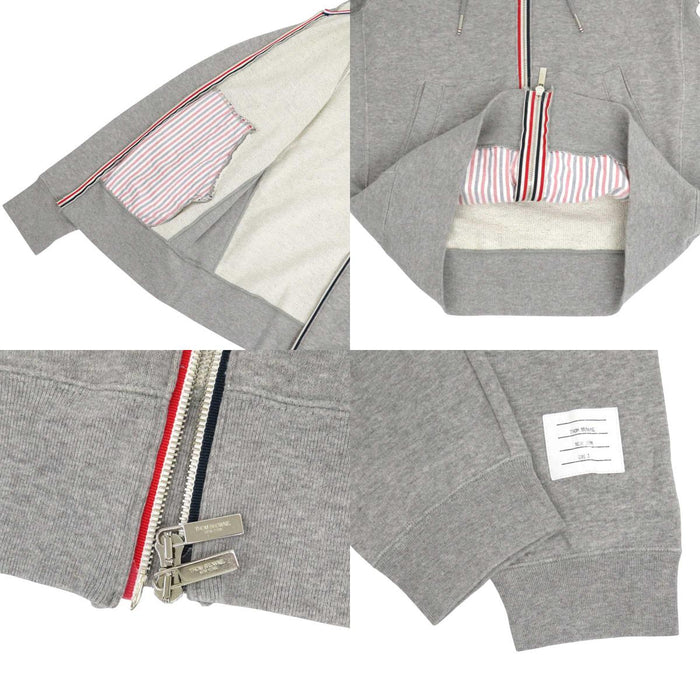 THOM BROWNE 
ジップアップ フーディ ストライプ コットン 
4 BAR スウェット セットアップ
