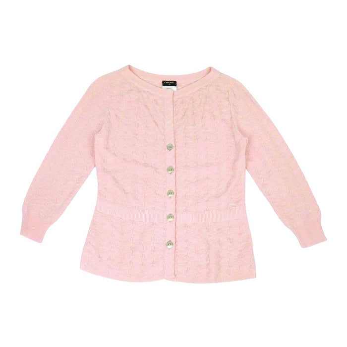 CHANEL 
ロゴ COCO CC ココラウンドメタルボタン 
ココマーク ロングスリーブ ニット カーディガン