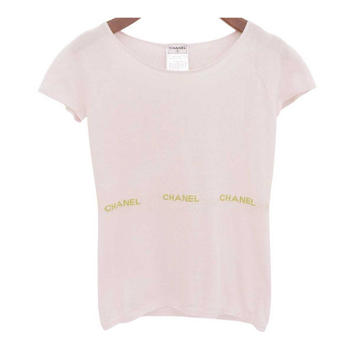 CHANEL 
Cotton 
Logo French Sleeve Knit