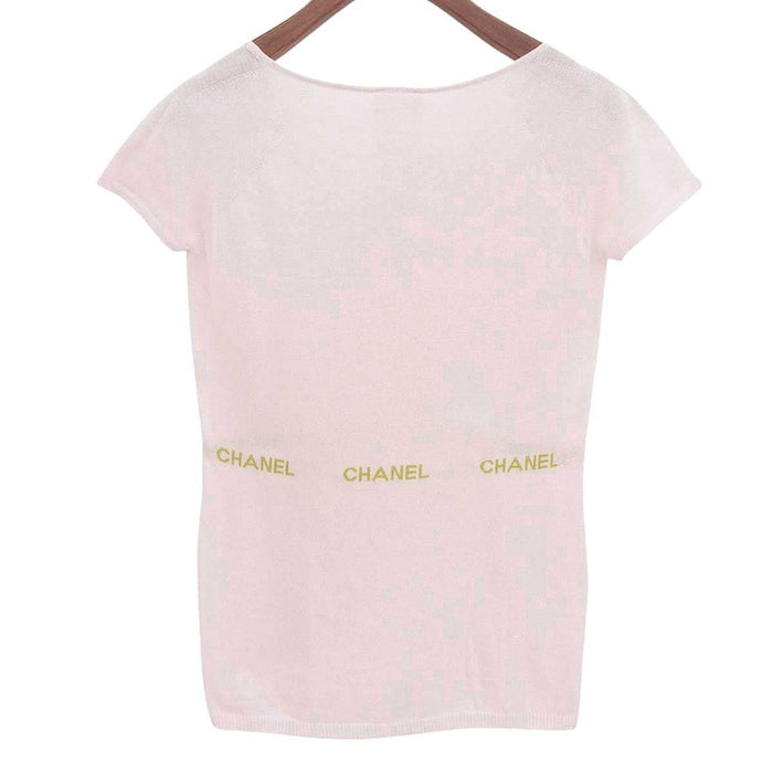 CHANEL 
Cotton 
Logo French Sleeve Knit