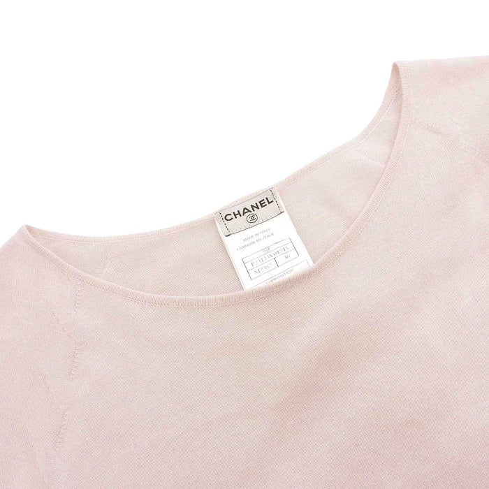 CHANEL 
Cotton 
Logo French Sleeve Knit