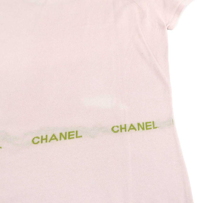 CHANEL 
Cotton 
Logo French Sleeve Knit