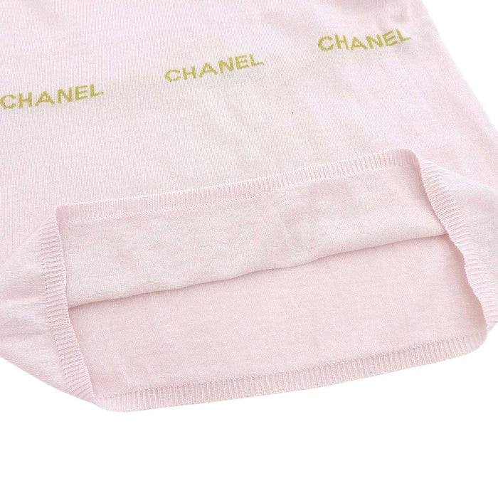 CHANEL 
Cotton 
Logo French Sleeve Knit