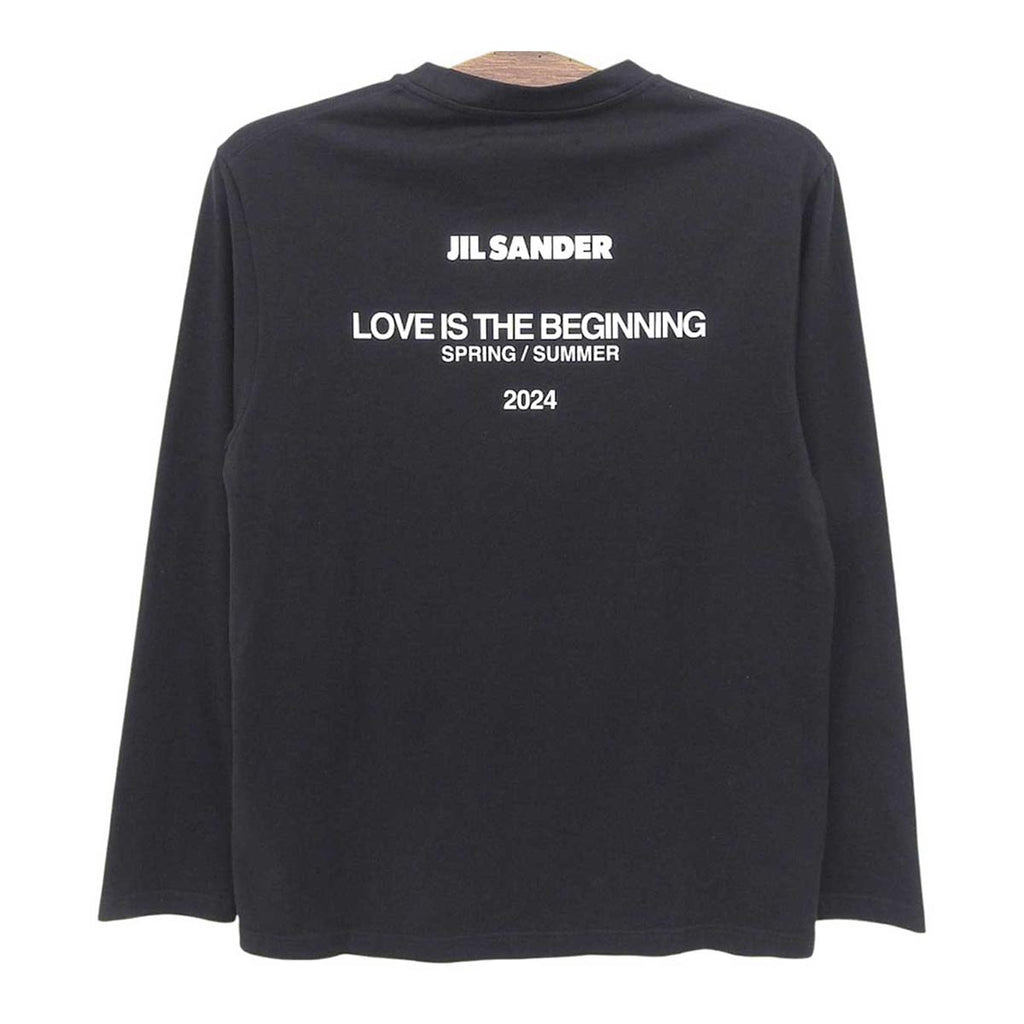 JIL SANDER+ ロングスリーブTシャツ ブラック JIL SANDER LOVE IS THE BEGINNING 2024 コットン バックロゴ ロング