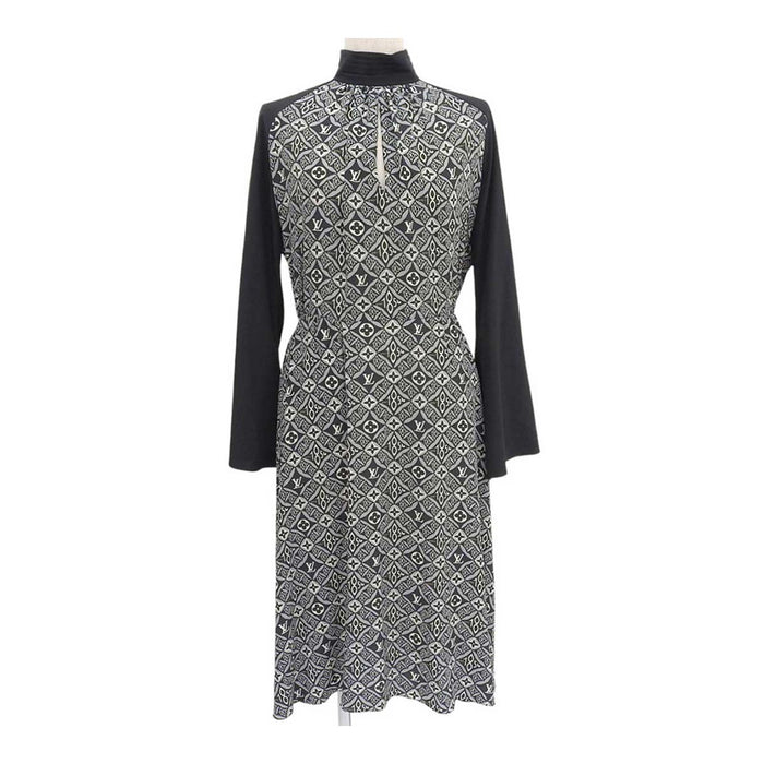 LOUIS VUITTON 
LV logo RW211A ZPD FKDR41 since 1854 robe 
depuis 1854 monogramme bicolore soie robe