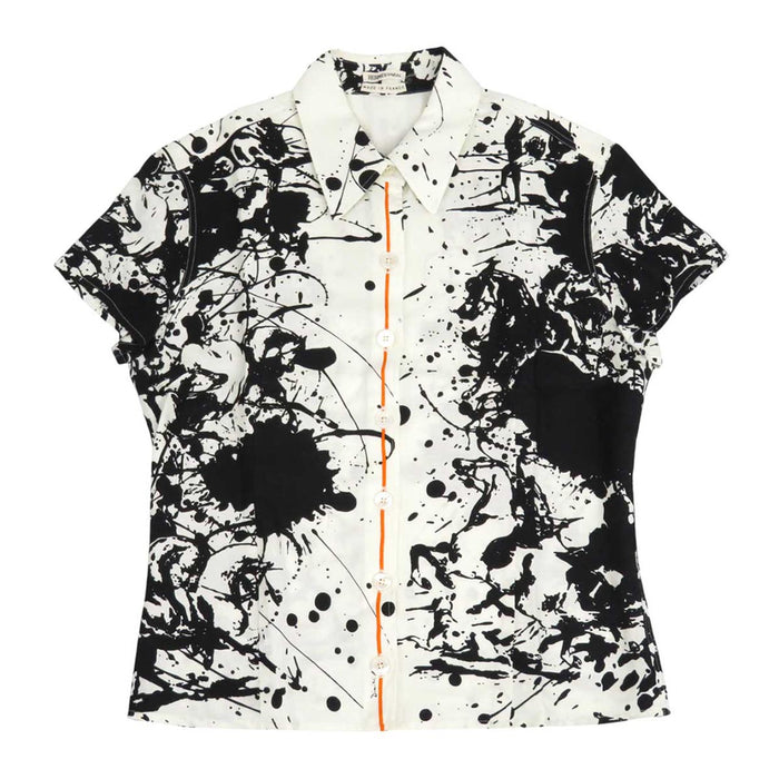 HERMES
Margiela period horse pattern all-over pattern cotton blend linen blend
paint short sleeve shell button shirt