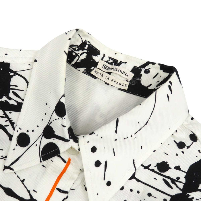 HERMES
Margiela period horse pattern all-over pattern cotton blend linen blend
paint short sleeve shell button shirt
