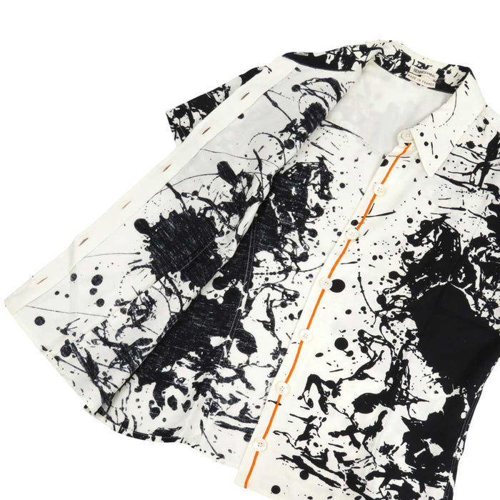 HERMES
Margiela period horse pattern all-over pattern cotton blend linen blend
paint short sleeve shell button shirt