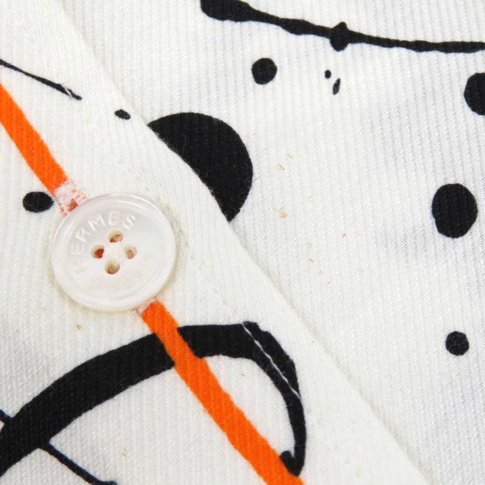 HERMES
Margiela period horse pattern all-over pattern cotton blend linen blend
paint short sleeve shell button shirt