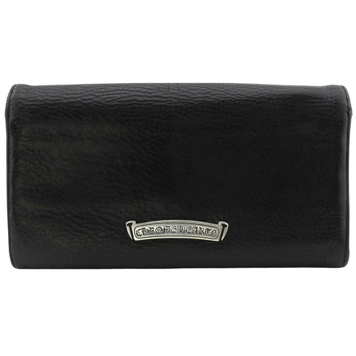CHROME HEARTS 
JUDY Etichetta Scroll CH Argento 
Bottone Croce Portafoglio Judy