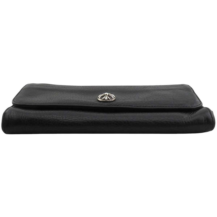 CHROME HEARTS 
JUDY Etichetta Scroll CH Argento 
Bottone Croce Portafoglio Judy