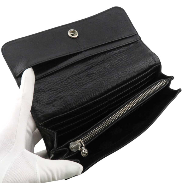 CHROME HEARTS 
JUDY Etichetta Scroll CH Argento 
Bottone Croce Portafoglio Judy