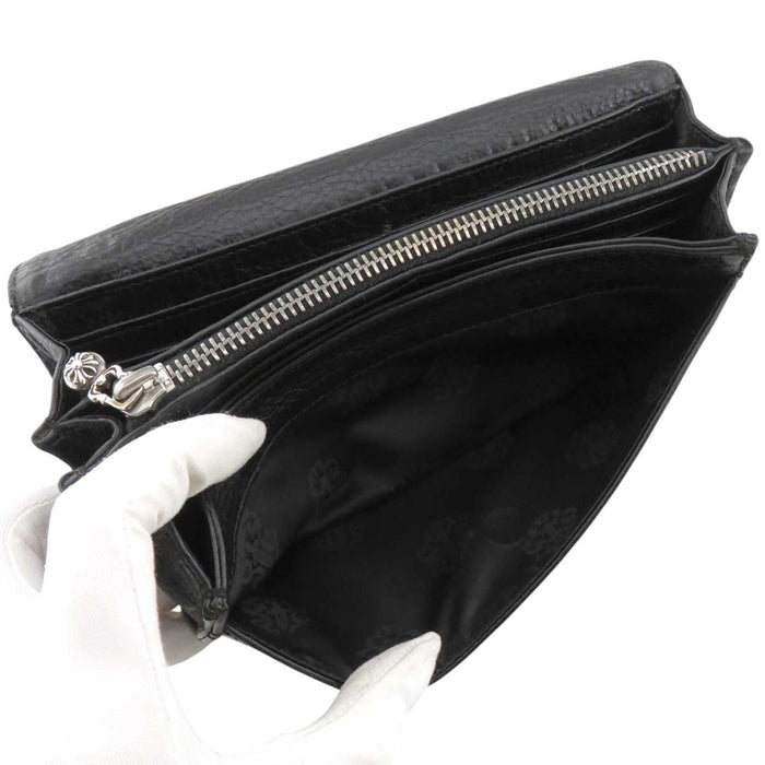 CHROME HEARTS 
JUDY Etichetta Scroll CH Argento 
Bottone Croce Portafoglio Judy