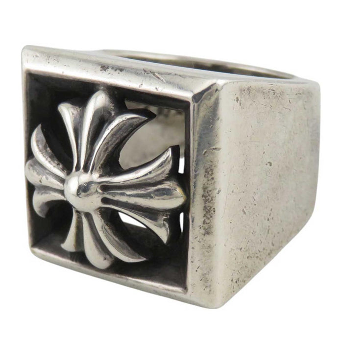 CHROME HEARTS 
LETTER BLOCK Silver 2004 Engraving CH Cross 
Letter Block CH Plus Ring