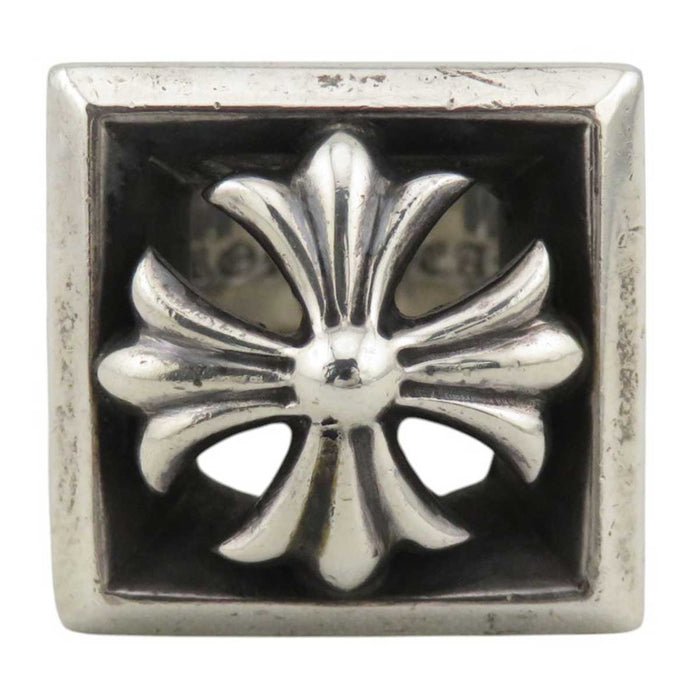CHROME HEARTS 
LETTER BLOCK Silver 2004 Engraving CH Cross 
Letter Block CH Plus Ring