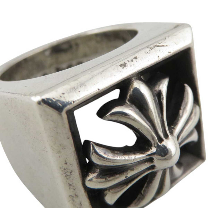 CHROME HEARTS 
LETTER BLOCK Silver 2004 Engraving CH Cross 
Letter Block CH Plus Ring