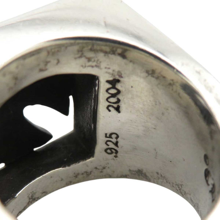 CHROME HEARTS 
LETTER BLOCK Silver 2004 Engraving CH Cross 
Letter Block CH Plus Ring